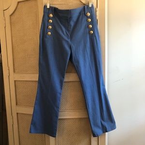 Derek Lam 10 Crosby Robertson Cropped Flared Sailor Pants Size 8 NWT